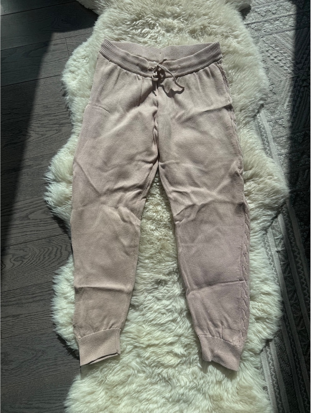 Haven Light Pink Cotton/Cashmere Knit Jogger